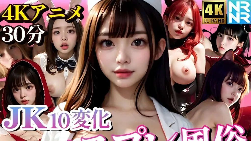 [ぬるぬるアニメ] JK10変化コスプレ風俗 おもてなし！中出し濃密セックス | anime | 30:51