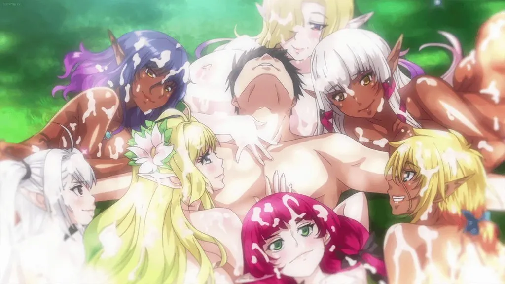 OVA ようこそ!スケベエルフの森へ #4 エルフもダークエルフも仲良く子作り! 救世主様と『ハーレム生活』 | anime | 16:10